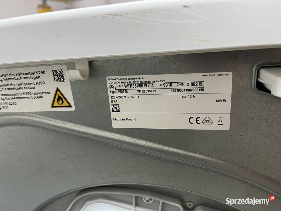 Suszarka Bosch z Pompą Ciepła WTR85V5KPL sprawna Bytom