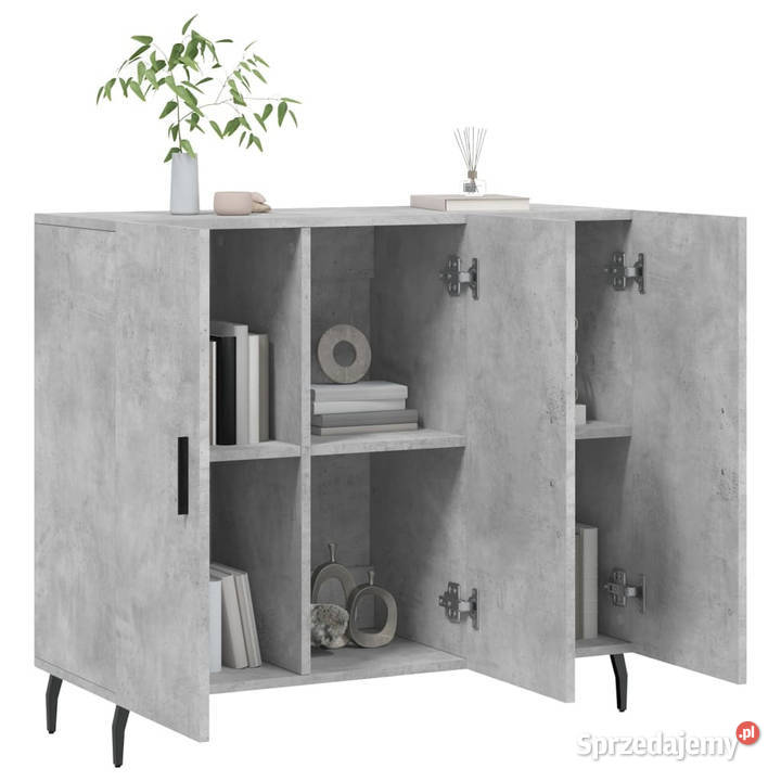 Szafka szarość betonu 90x34x80 materiał