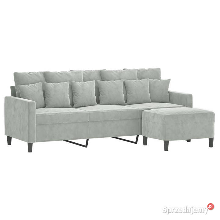 3osobowa sofa z podnóżkiem jasnoszara 180 mazowieckie Warszawa