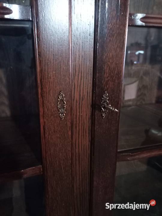 Witryna Biblioteka z szybkami Dąb kompletna śląskie Kozy