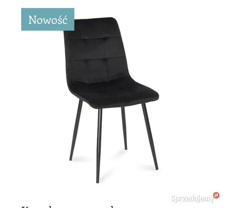 Krzesło welurowe czarne Darmowa dostawa