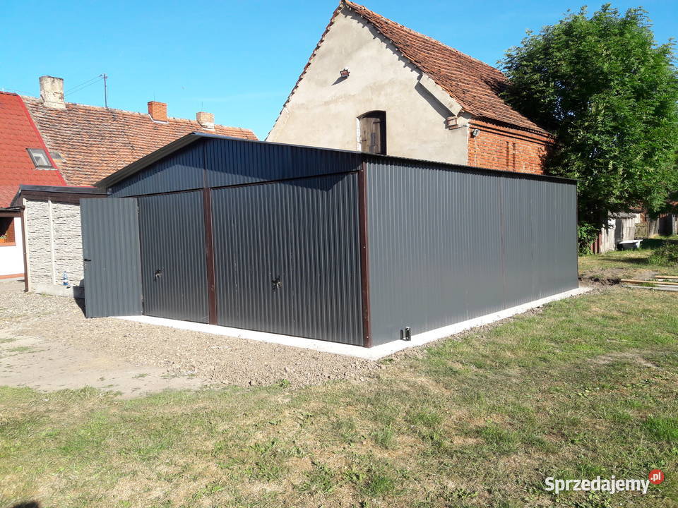 0114 GARAŻ BLASZANY GRAFITOWY Wiata Garaże Sprzedaż pomorskie Malbork