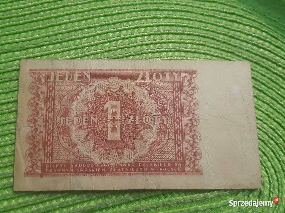 banknot polski 1 złoty z 1946r Łomża