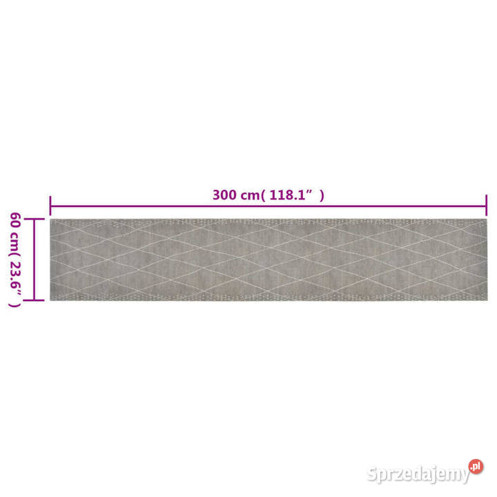 Dywanik kuchenny wzór w romby 60x300 aksamitny