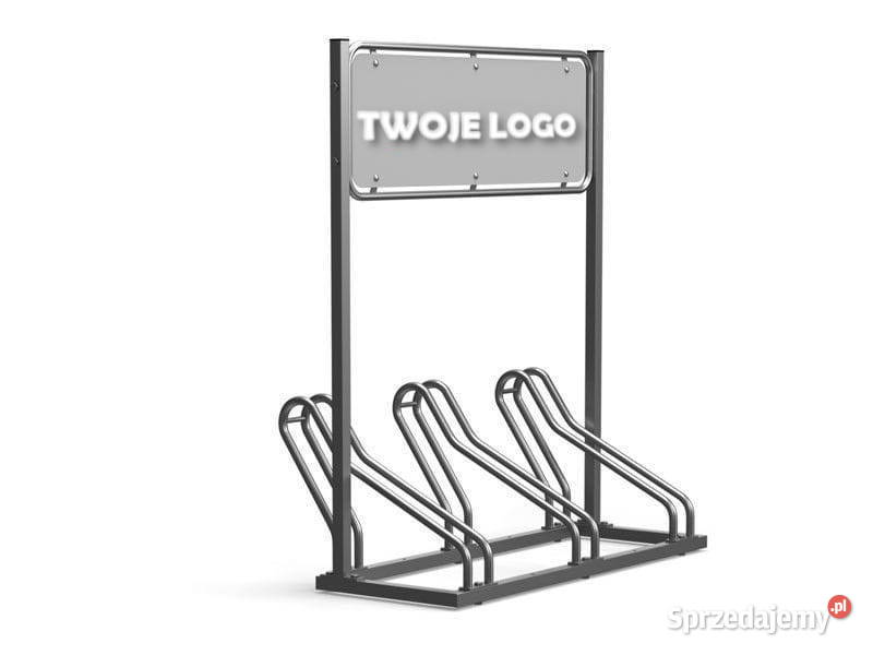 Stojak rowerowy z szyldem reklamowym sprzedam
