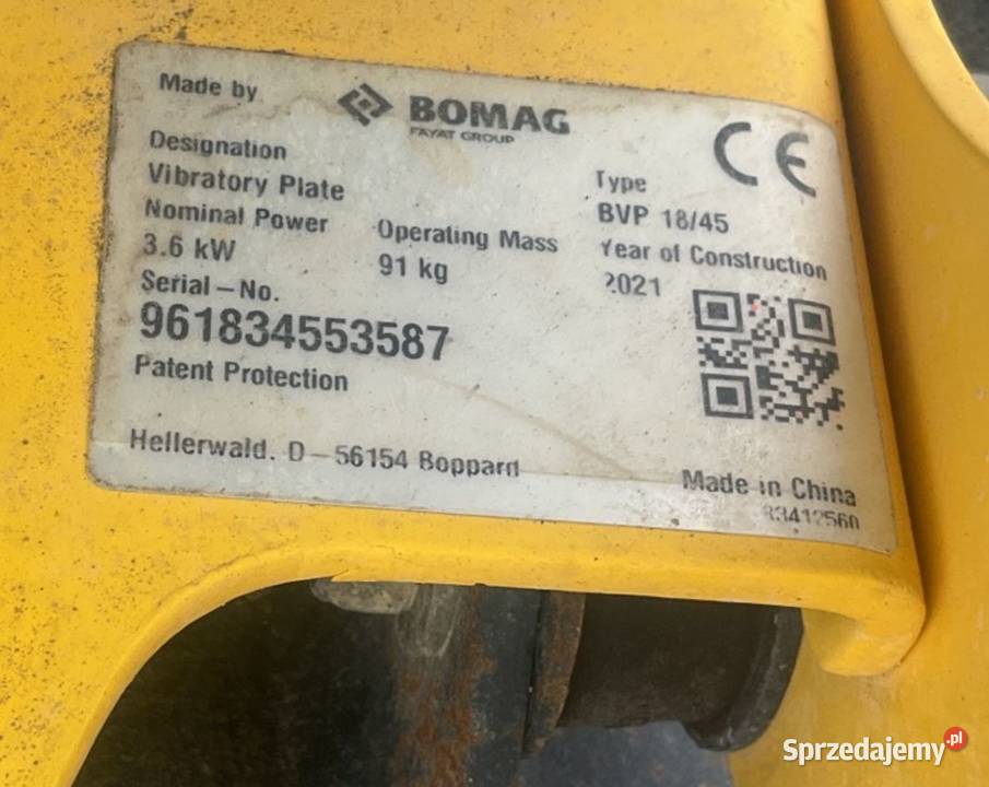 Zagęszczarka 91 Bomag BVP 1845 2021 Honda GX160 Kraków