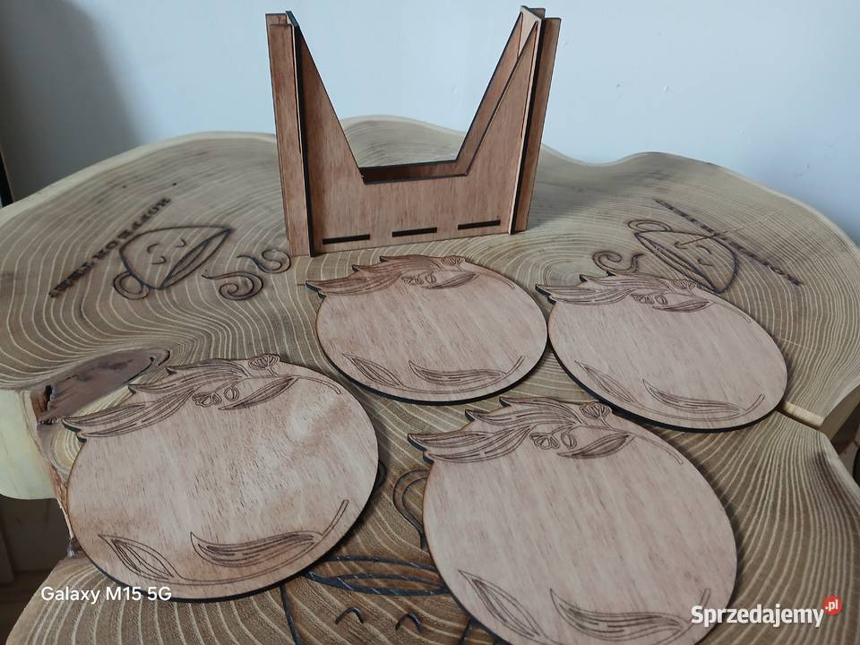 Podkładki pod kubki komplet 4 sztuki z kasetką małopolskie Skawina