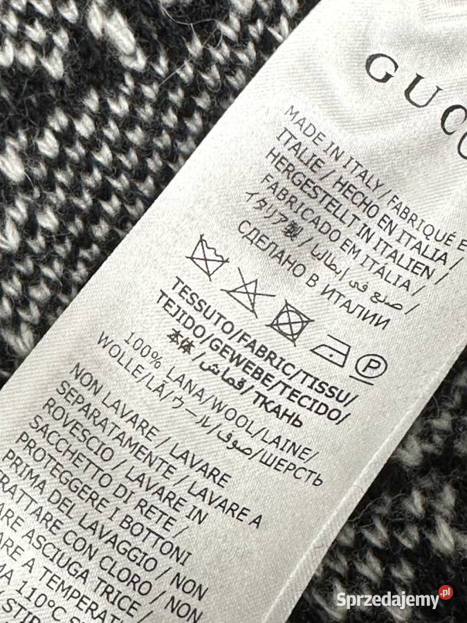 Sweter sweterek czarny biały boucl GG Gucci logo Inny wzór Zabrze sprzedam