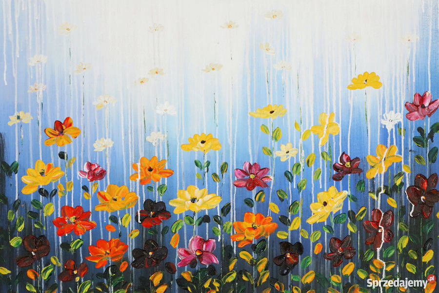 Obraz namalowany gruba warstwa farby Polana Na