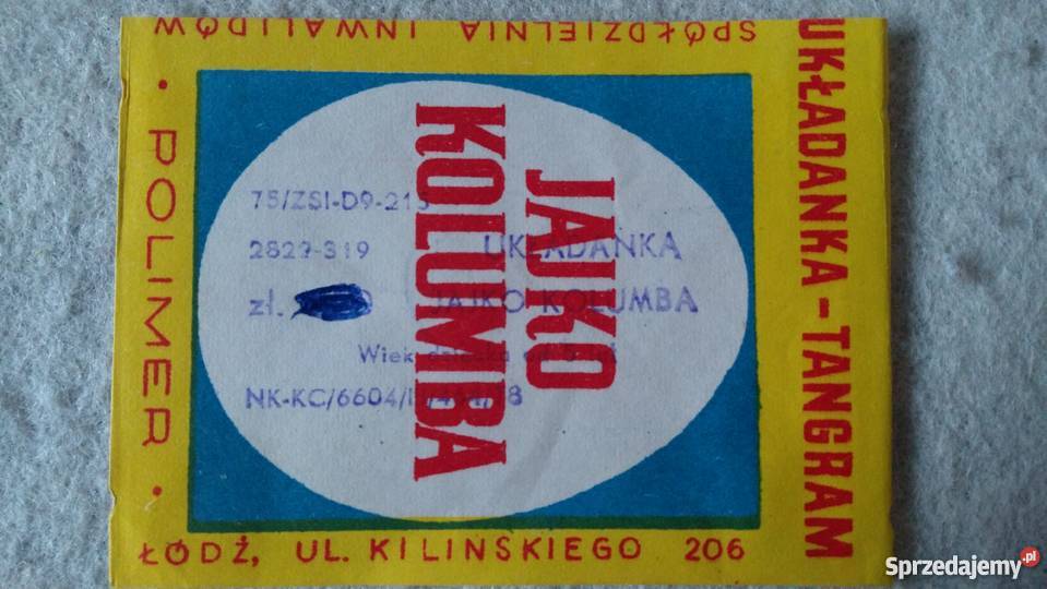 JAJKO KOLUMBA układanka tangram lata 70 pamiątka Pozostałe Warszawa