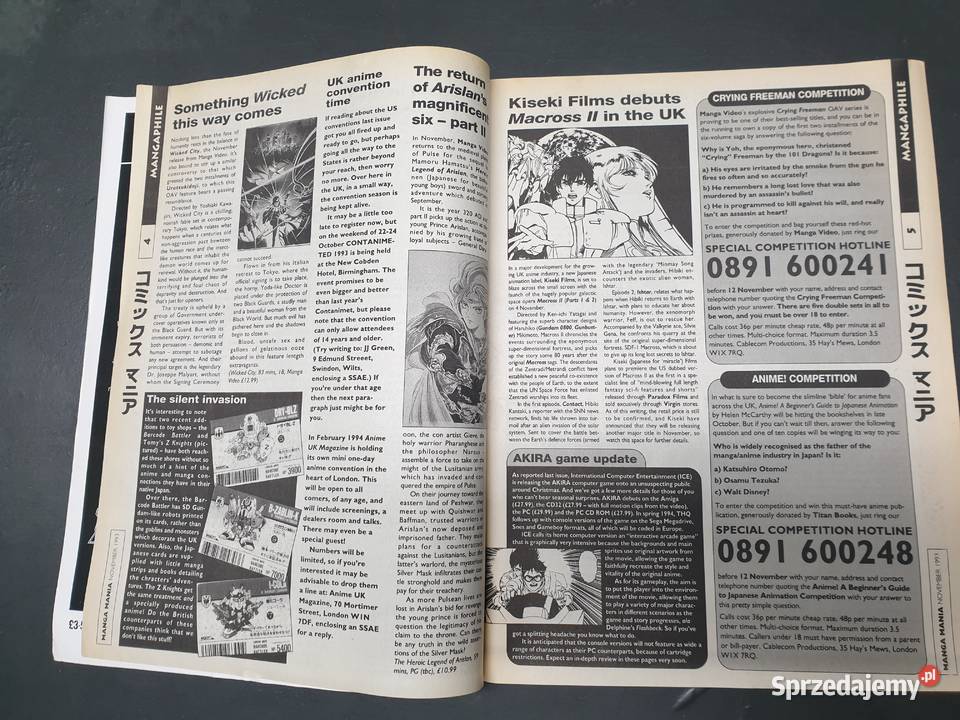 Manga Mania Magazyn komiksowy 1993 Akira Poster Gdynia