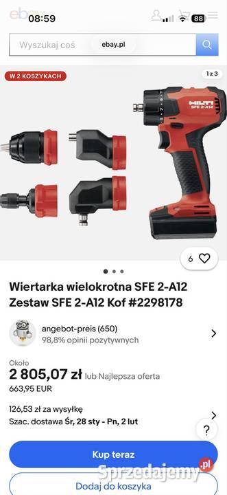 Wiertarka wielokrotna wkretarka hilti SFE 2A12 lubelskie Zamość sprzedam