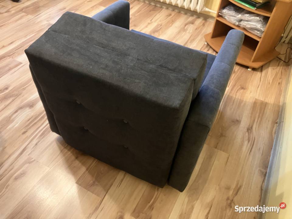 Fotel rozkładany Bodzio granatowy zadbany 83cm mazowieckie Płock sprzedam