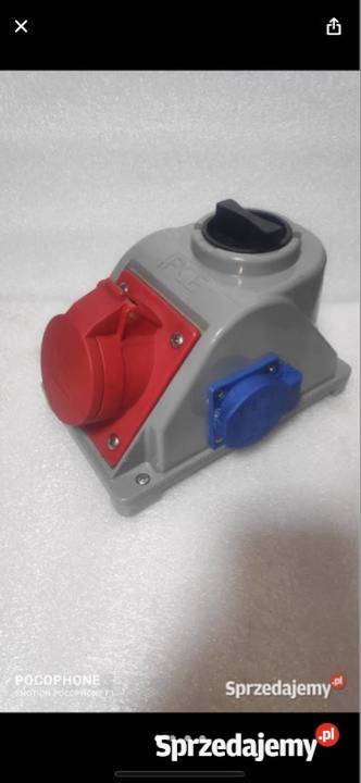Gniazdo Elektryczne hermetyczne Pce szary PCE Gniazda Gliwice