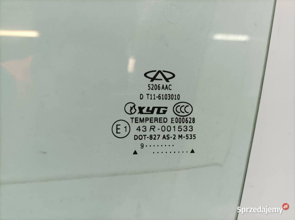 SZYBA DRZWI LEWY PRZÓD 10 R 5D CHERY TGGO T11 DR