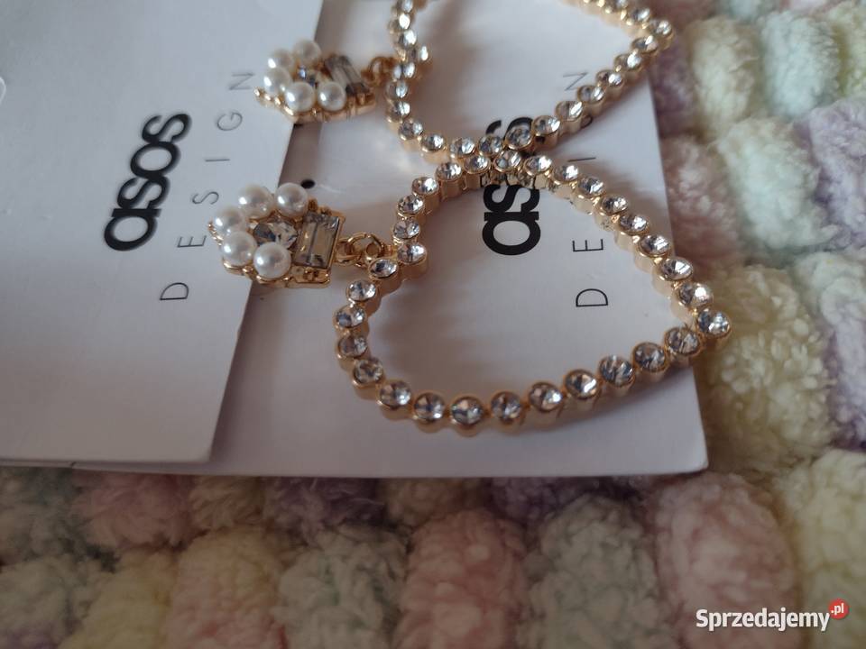 ASOS Bogato zdobione kolczyki ślubne serca perły Dla kobiet Kraków sprzedam