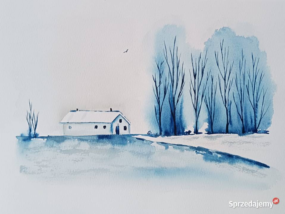 Akwarela Akwarelka Obraz pt Samotność 31x23 Gdańsk