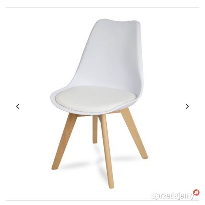 Białe krzesło z poduszką z ekoskóry Darmowa dostawa