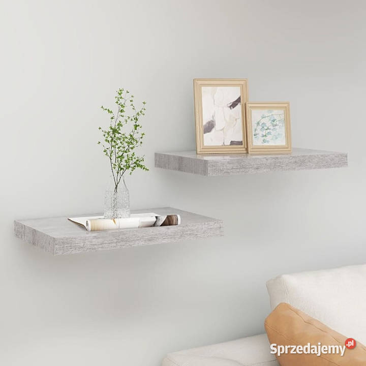 Półki ścienne 2 szarość betonu 40x23x38 MDF Warszawa