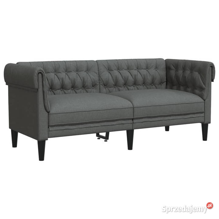 Sofa Chesterfield dwuosobowa ciemnoszara obita Sofy i kanapy Warszawa sprzedam