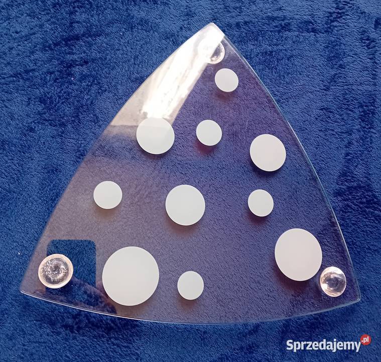 Trójkątna szklana patera do serów Vintage Koźminek