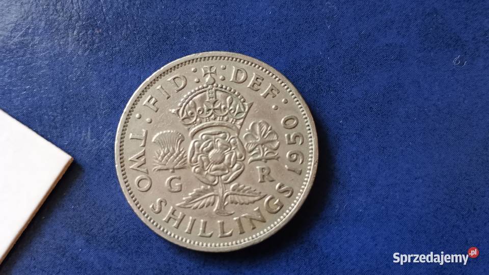 Stare monety 2 szyling 1950 Wielka Brytania Lesko