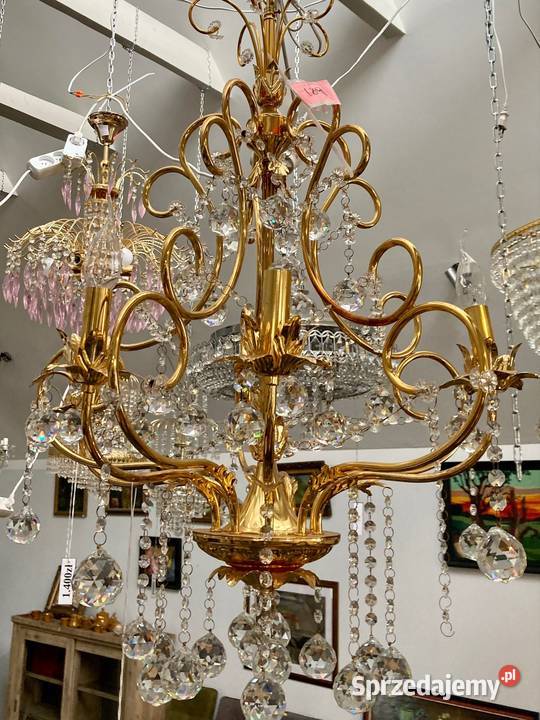 Elegancki żyrandol kryształowy srebrny glamour Opole sprzedam