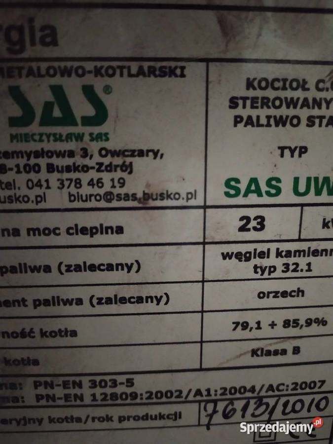 Piec węglowy SAS małopolskie Dobczyce