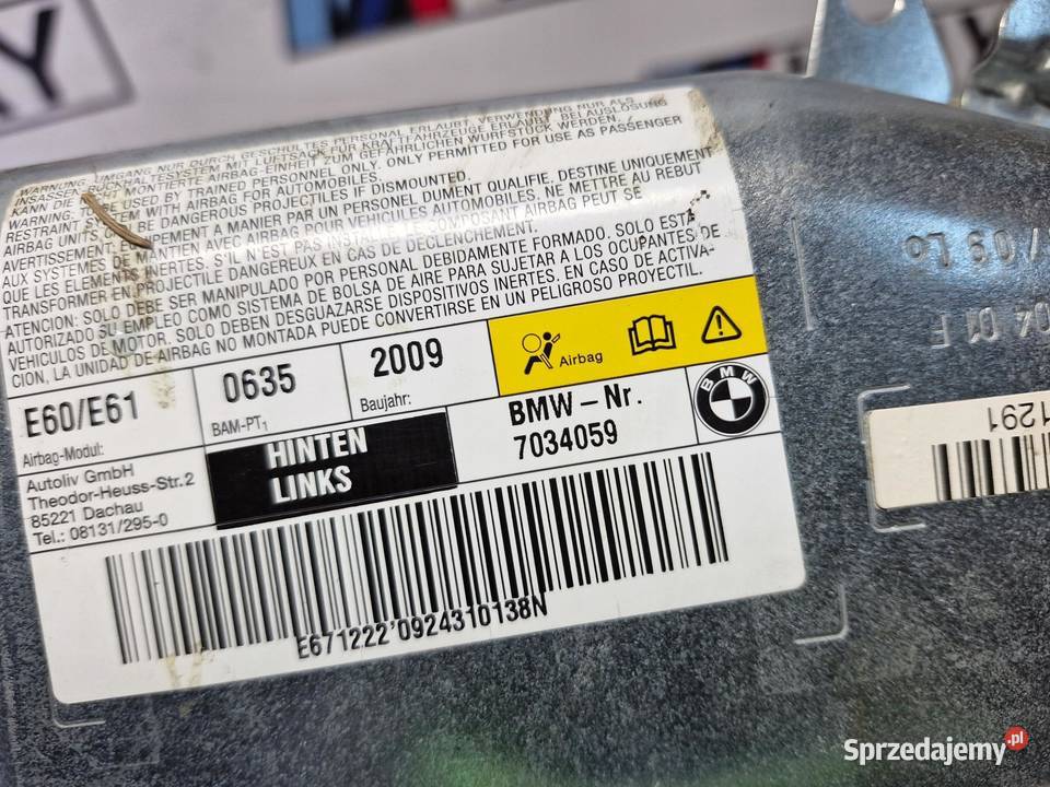BMW E60 E61 PODUSZKA POWIETRZNA LEWY PRZÓD