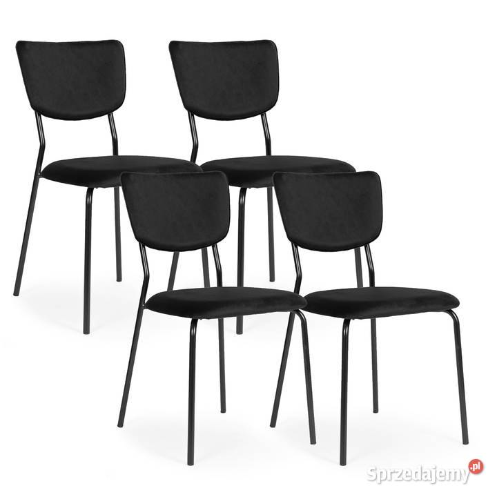 Komplet 4 krzeseł welurowych do jadalni i salonu Smogorzów