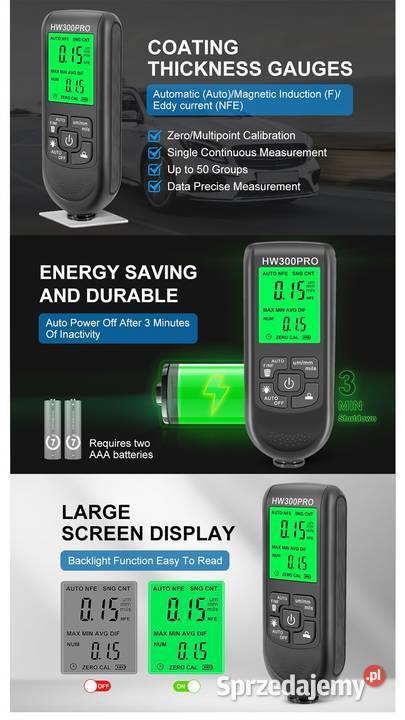 Miernik grubości lakieru wysoka precyzja Wykrywacze Wrocław
