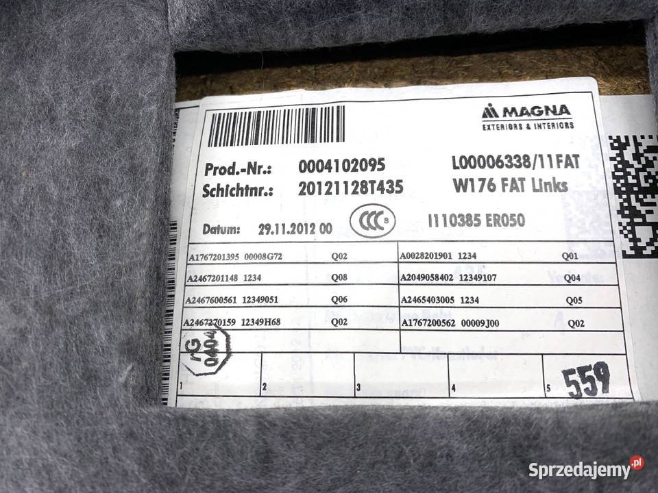 BOCZEK DRZWI LEWY PRZÓD MERCEDES W176 Hatchback