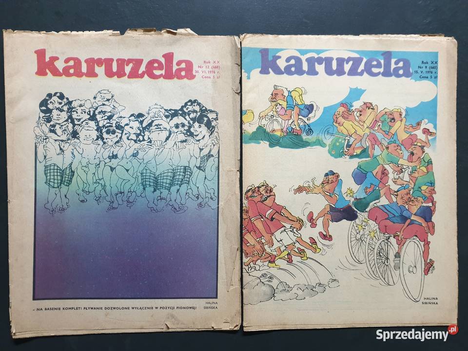 Karuzela pismo satyryczne zestaw 6 numerów 1976 pomorskie Gdynia