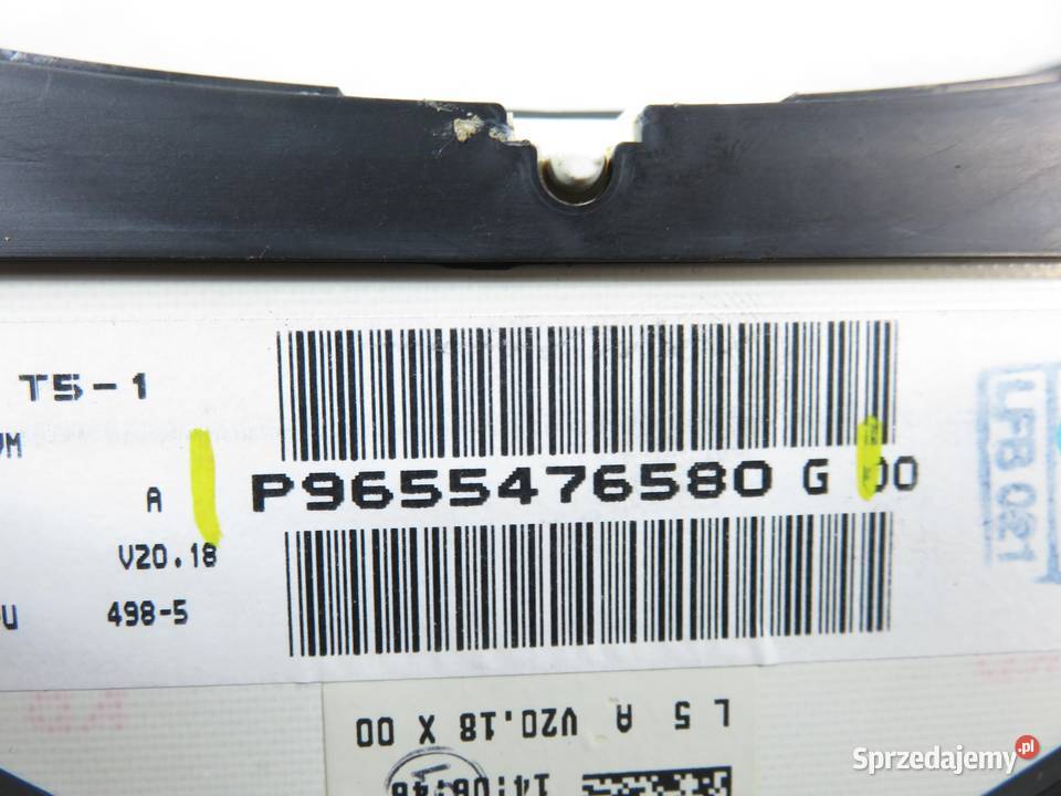 LICZNIK PEUGEOT 307 16 HDi P9655476580G