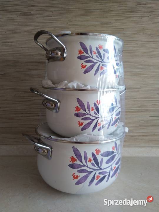 NAJTANIEJ Zestaw Garnków Emaliowanych Pokrywkami Garnki i szybkowary Zabrze sprzedam