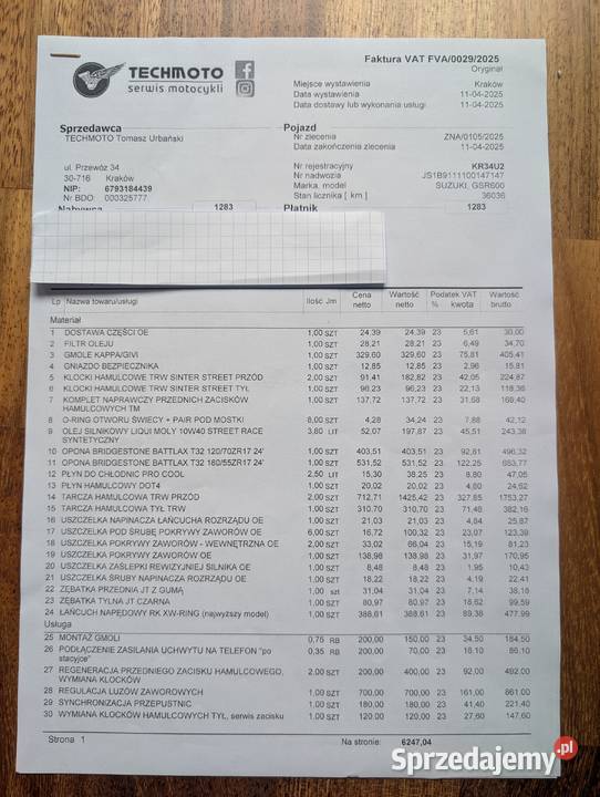 Suzuki GSR 600 2010r okazja małopolskie Kraków sprzedam