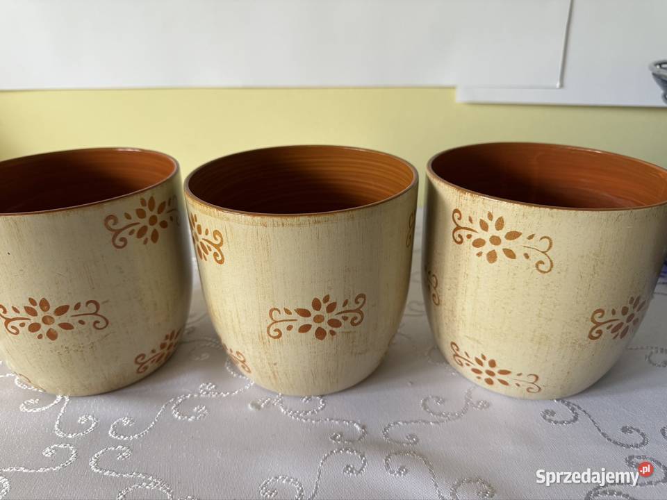 Doniczka Donica Ceramiczna ze Wzorem Osłonka na