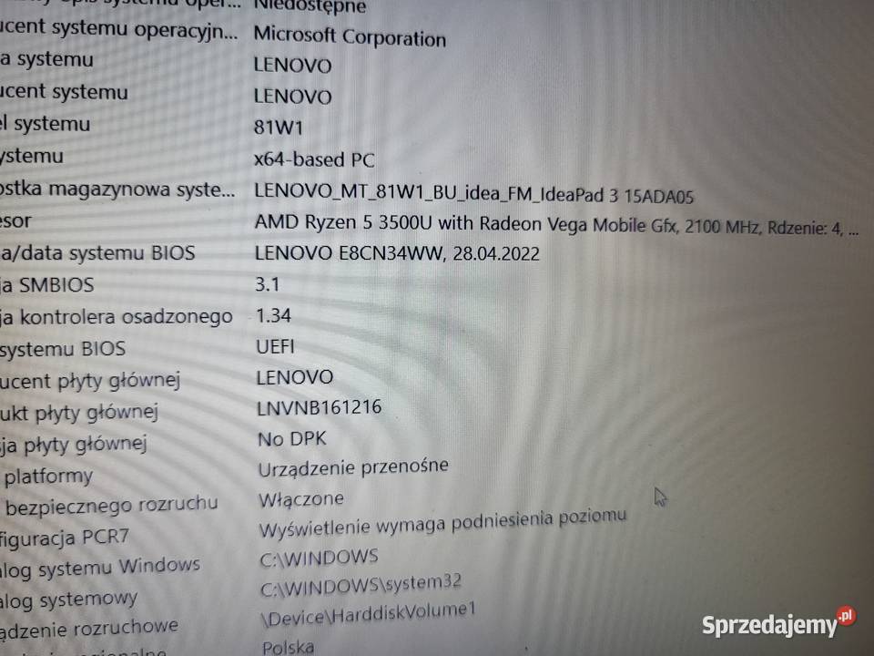 Laptop LENOVO IdeaPad 3 15ADA05 156 AMD Ryzen 5 AMD A10