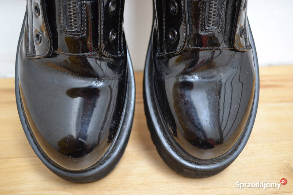 czarne buty na zimę lace up boot botki Warszawa