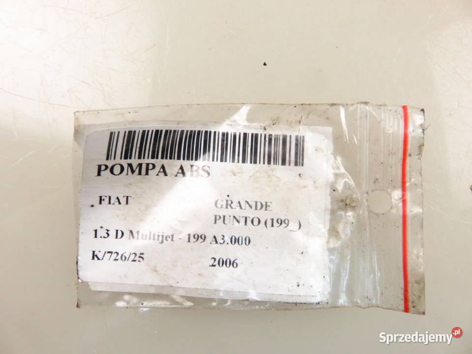 POMPA ABS FIAT GRANDE PUNTO 199 0265950628 Motoryzacja