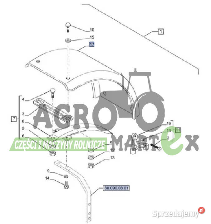 87579461 BŁOTNIK PRZEDNI 620mm LHRH CNH Wichrów
