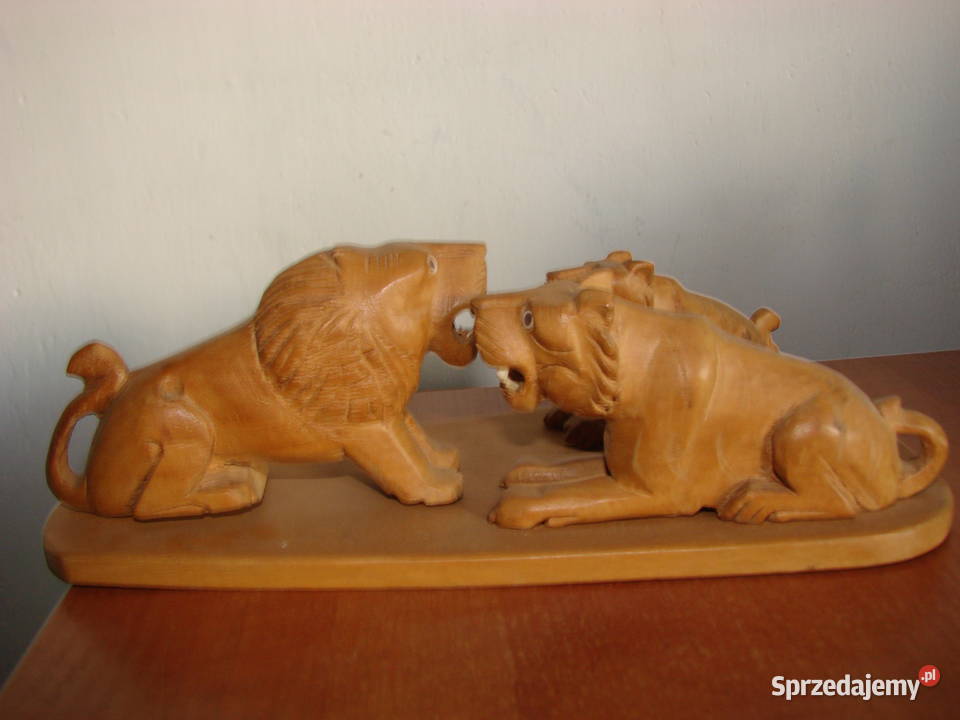 Lwy drewniane figurki Pruszcz Gdański
