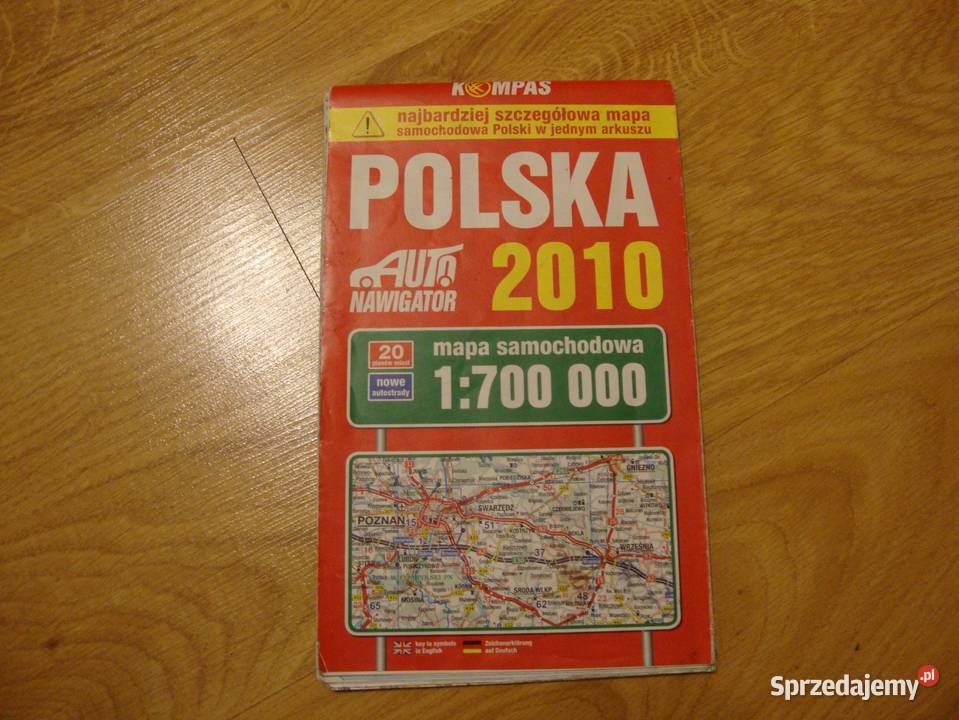 Polska; Mapa samochodowa; stan  b. dobry wydawn. KOMPAS; 20