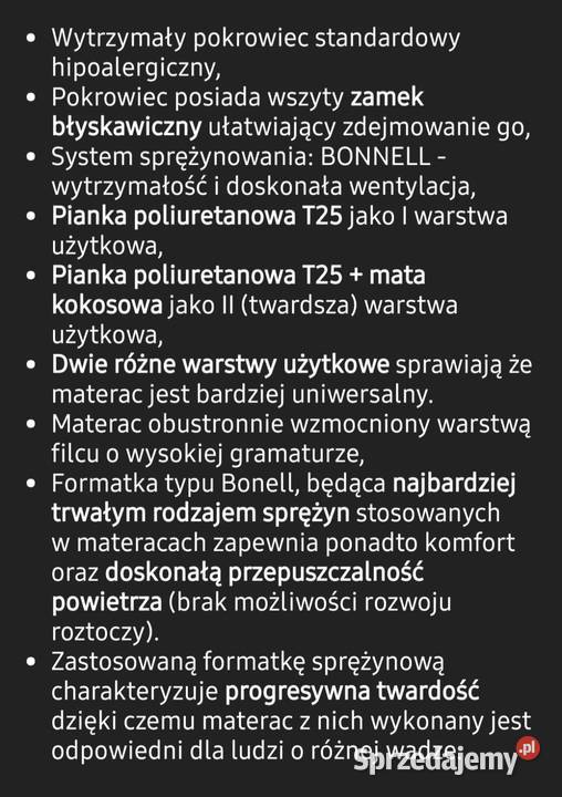 Materac bonellowy 120x200 wys15 łódzkie Łódź