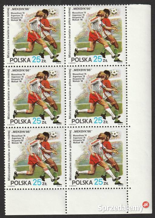 POLSKA MŚ MEKSYK 1986 CZYSTE Filatelistyka Filatelistyka łódzkie