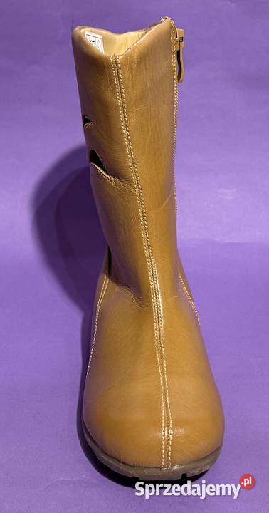 Beżowe ocieplane dziewczęce kozaki rozmiar 32 Obuwie Żyrardów
