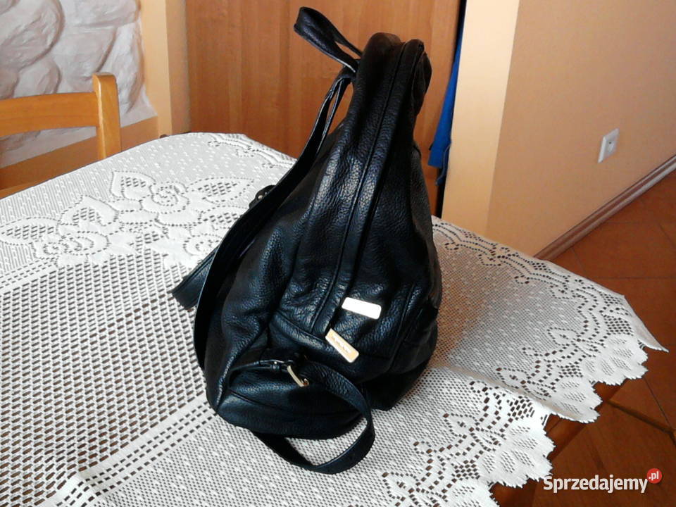 Oryginalny czarny skórzany plecak Michael Kors Sosnowiec