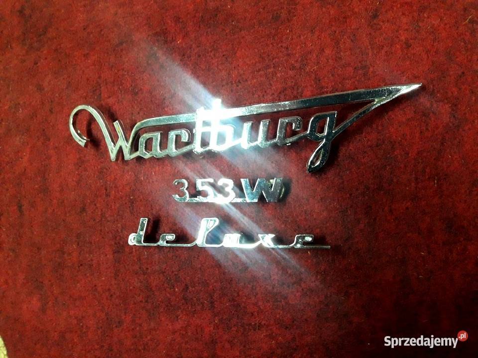 Wartburg emblematy napisy znaczki plastik chrom łódzkie Piotrków Trybunalski sprzedam
