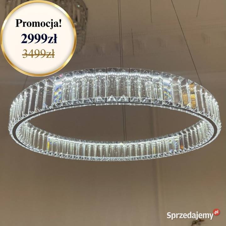 Żyrandol nowoczesny kryształowy srebrny glamour Warszawa sprzedam