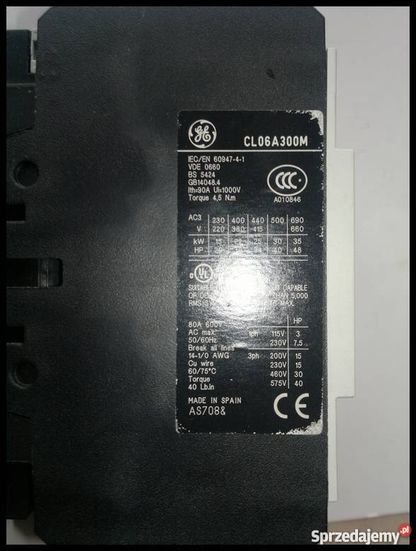 stycznik CL06A300M Elektryka i akcesoria Dąbrowa Górnicza
